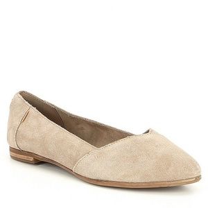 TOMS Julie Desert Taupe Suede Pointed Toe Flats